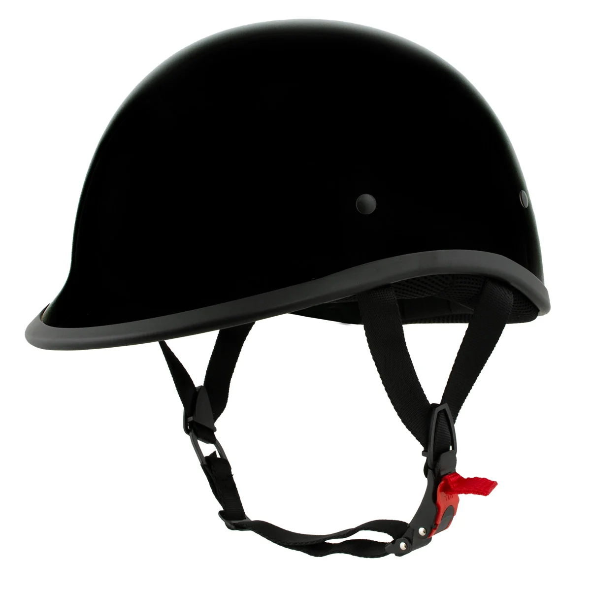 Smart Milwaukee Helmets MPH9751DOT Polo Style DOT Gloss Black Motorcycle Half Face Helmet Biker Next-Generation