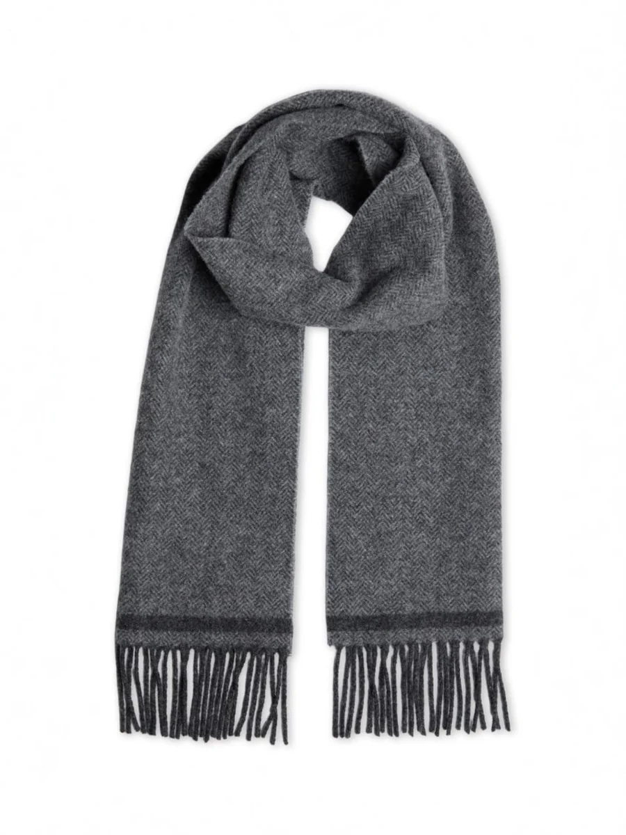 Flexible Foxford Graphite Lambswool Scarf Exclusive