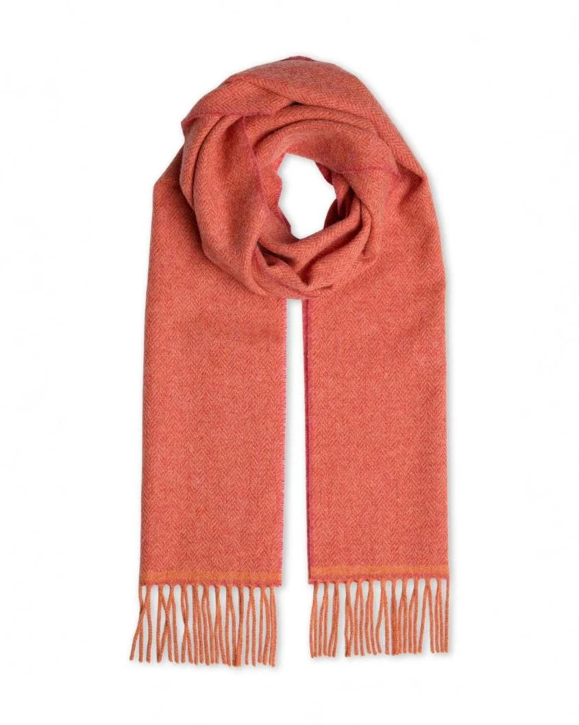 Authentic Foxford Papaya Lambswool Scarf Healthy