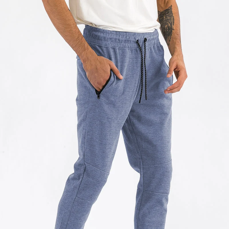 Fine Men's Blue Jogger Pants – Comfortable Tapered Sweatpants with Drawstring Waist Excellent
