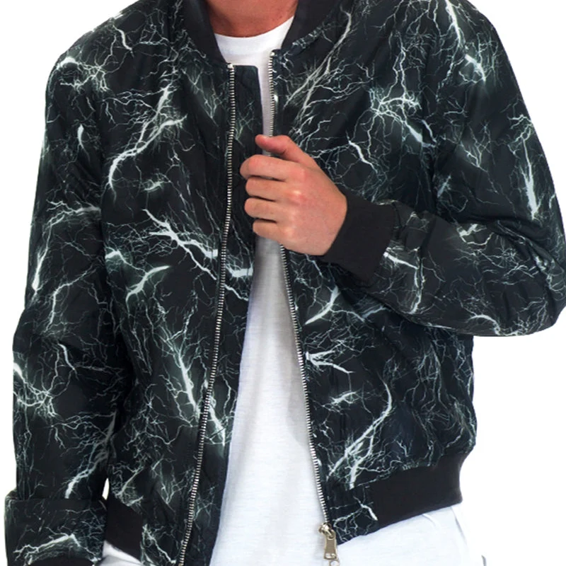 Consistent Stylish Men's Black Marble Bomber Jacket – Your Wardrobe Innovative