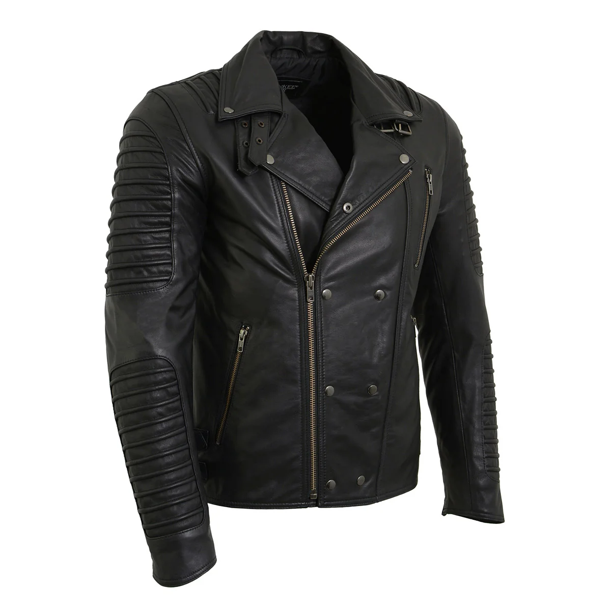 Innovative Milwaukee Leather SFM1885 Men's Black Leather Fashion Jacket with Piping Design Functional