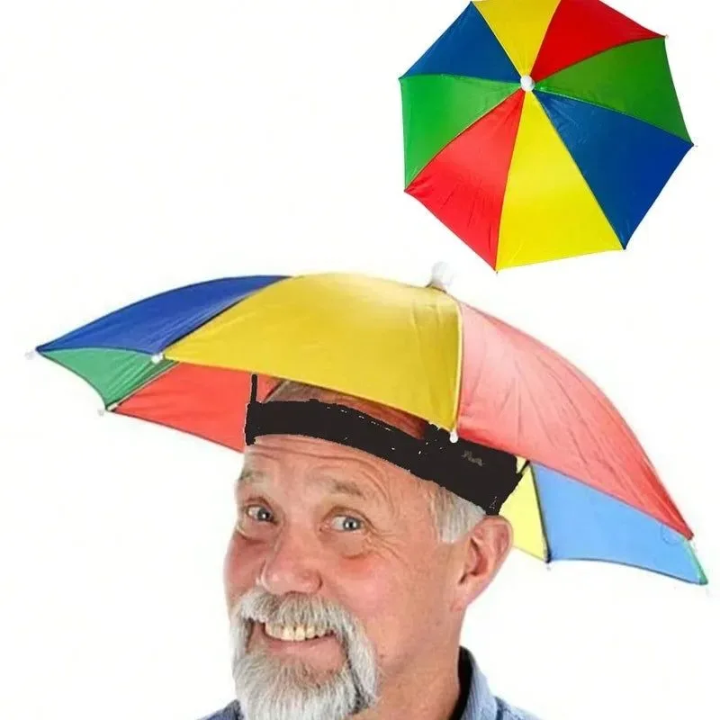 Flexible Portable Folding Rain Hat Umbrella – Anti-UV Fishing Sun Shade Cap for Outdoor Activities Safe