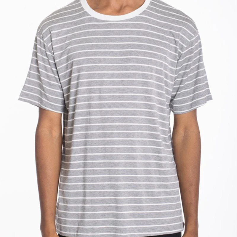 Recyclable Men's Gray Striped T-Shirt Your Casual Style Luxury