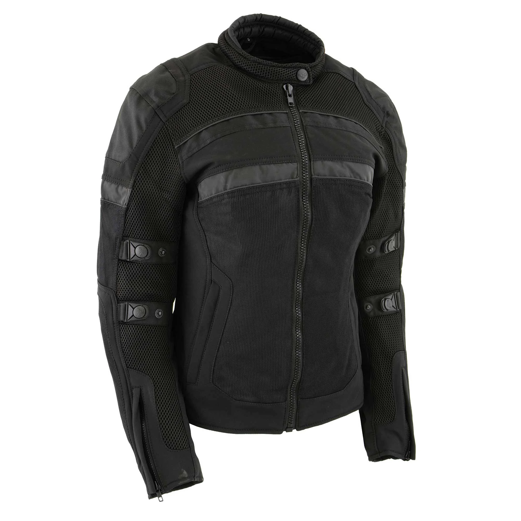 Easy-to-Use Milwaukee Leather MPL2775 Black Armored Textile Motorcycle Jacket for Women - All Season Jacket w Removable Liner Outstanding