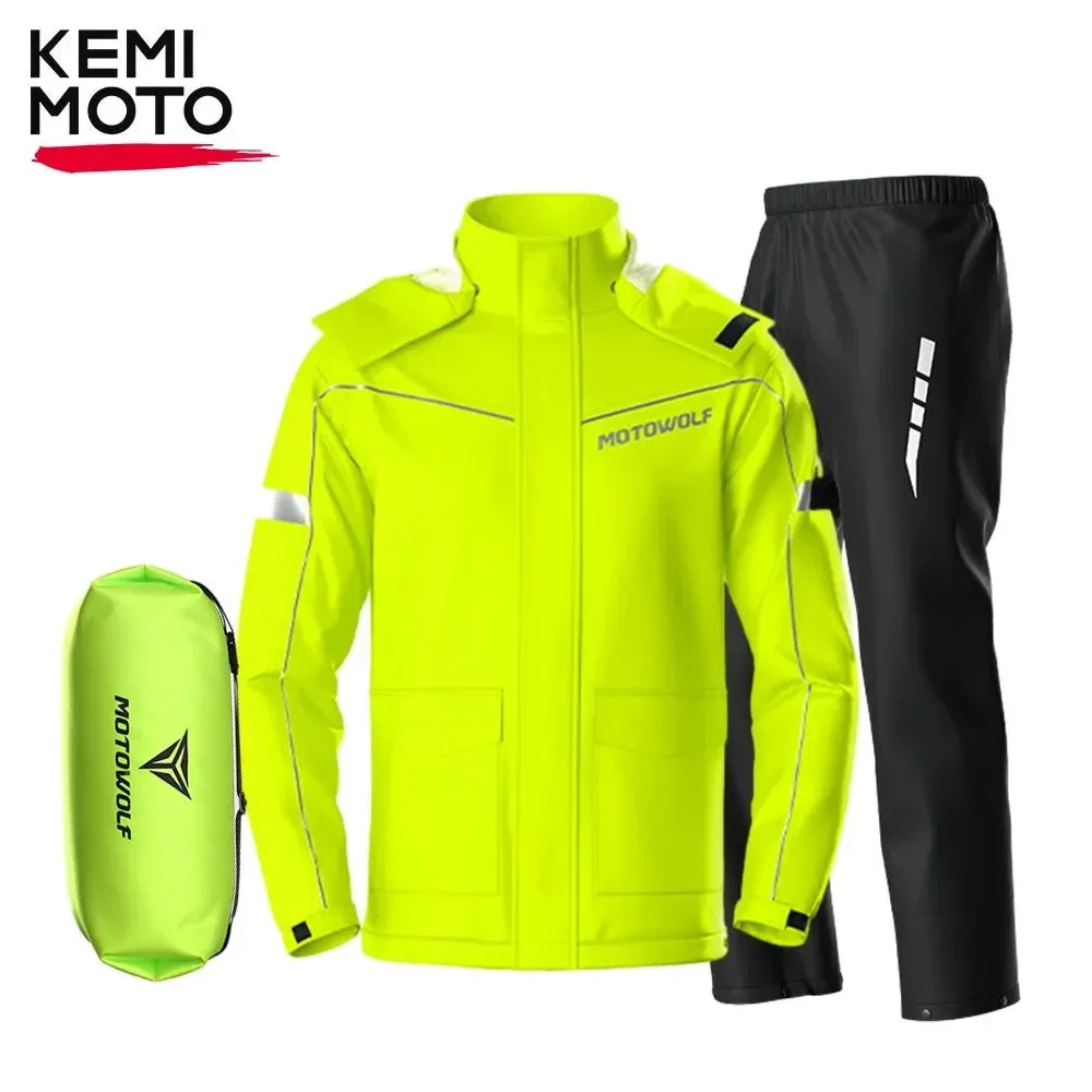 Official Waterproof Motorcycle Rain Suit - Reflective Durable and Portable Raincoat Pants for Bikers Sustainable