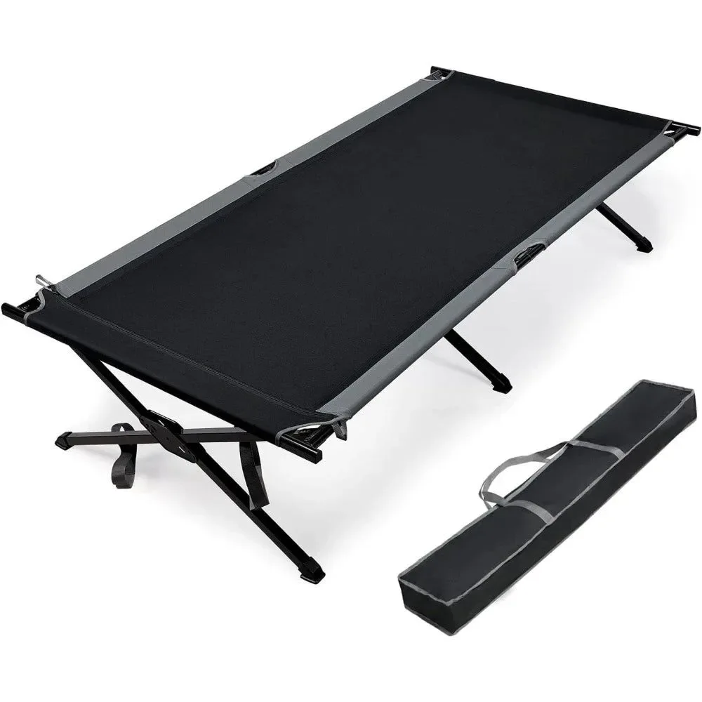 Professional Extra Wide Camping Cot for Adults – Heavy Duty Folding Bed with Carry Bag 84.3 L x 41.9 W Supports Up to 550 lbs About this item Reliable