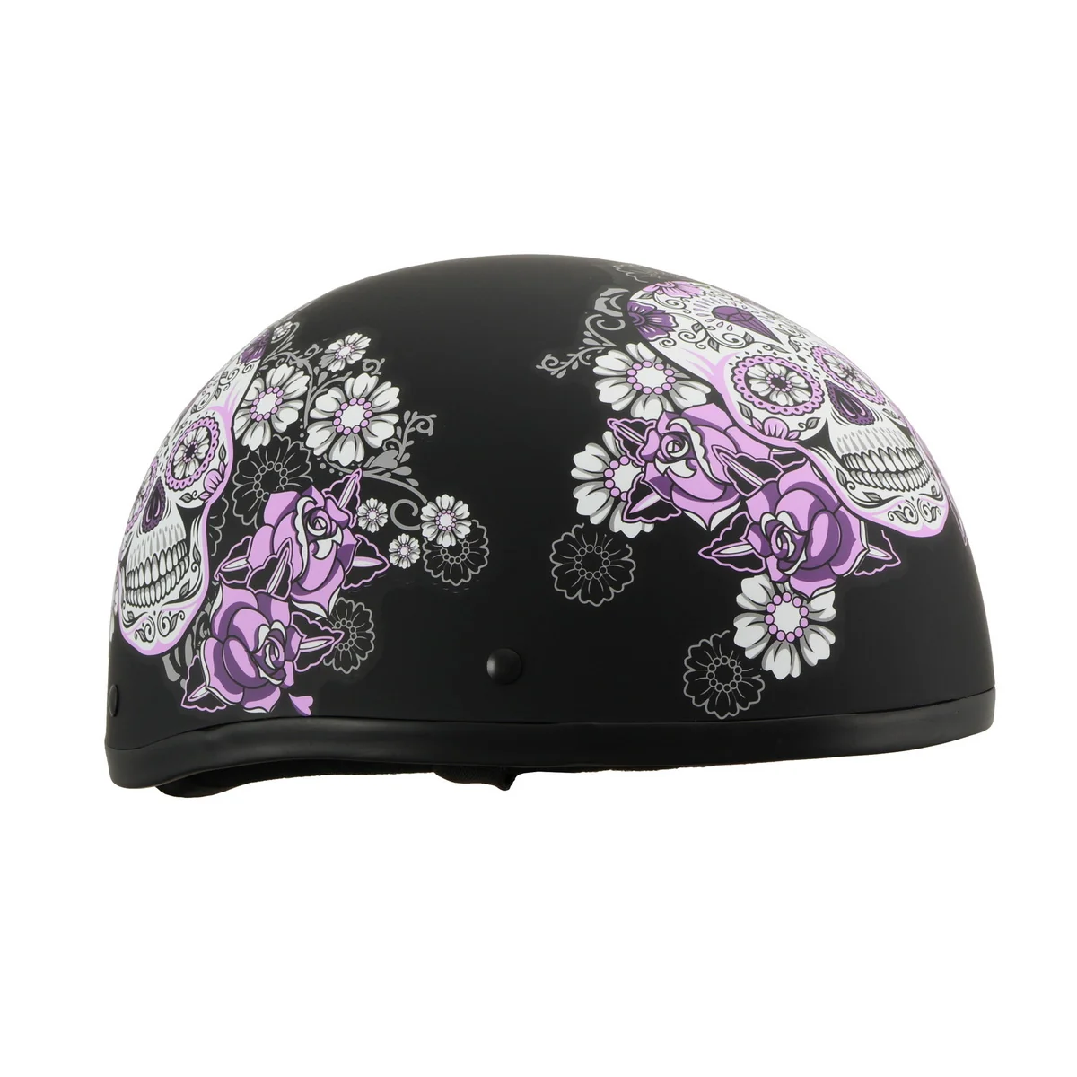 User-Friendly Milwaukee Helmets MPH9772DOT Ladies Sugar Skull Design Matte Black Half Helmet Genuine