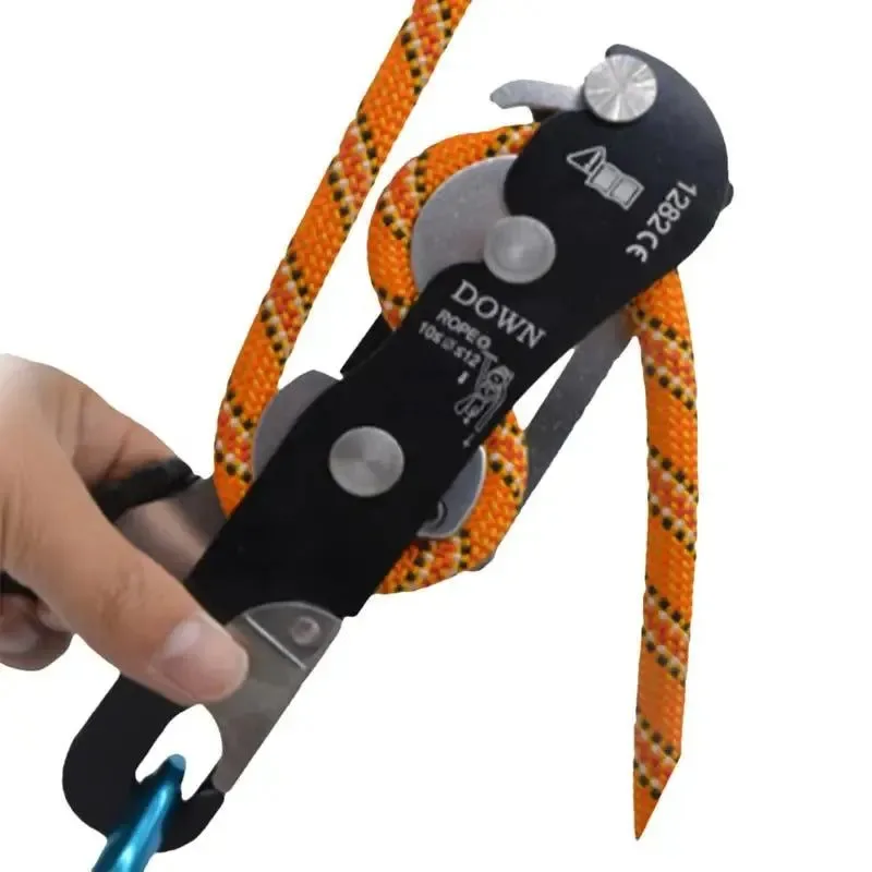 Expertly Made Climbing Descender – Self-Locking Anti-Panic Belay Device for Rope Rescue and Rappelling Lightweight