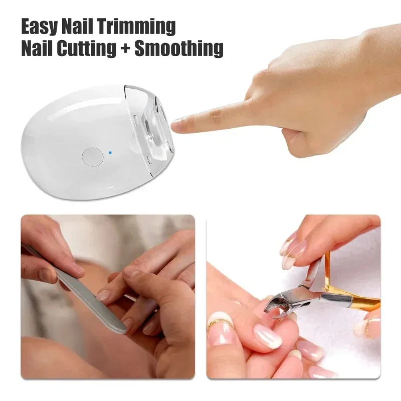 Contemporary Electric Nail Cutter – White Nail Trimming Device Innovative