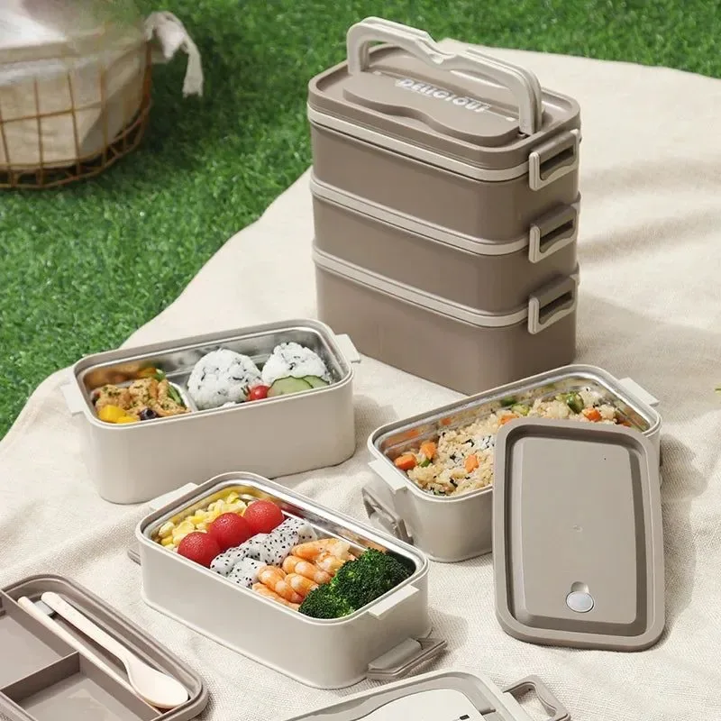 Selected Portable Lunch Box with Multiple Compartments – Microwave-Safe Leak-Proof Food Container Secure