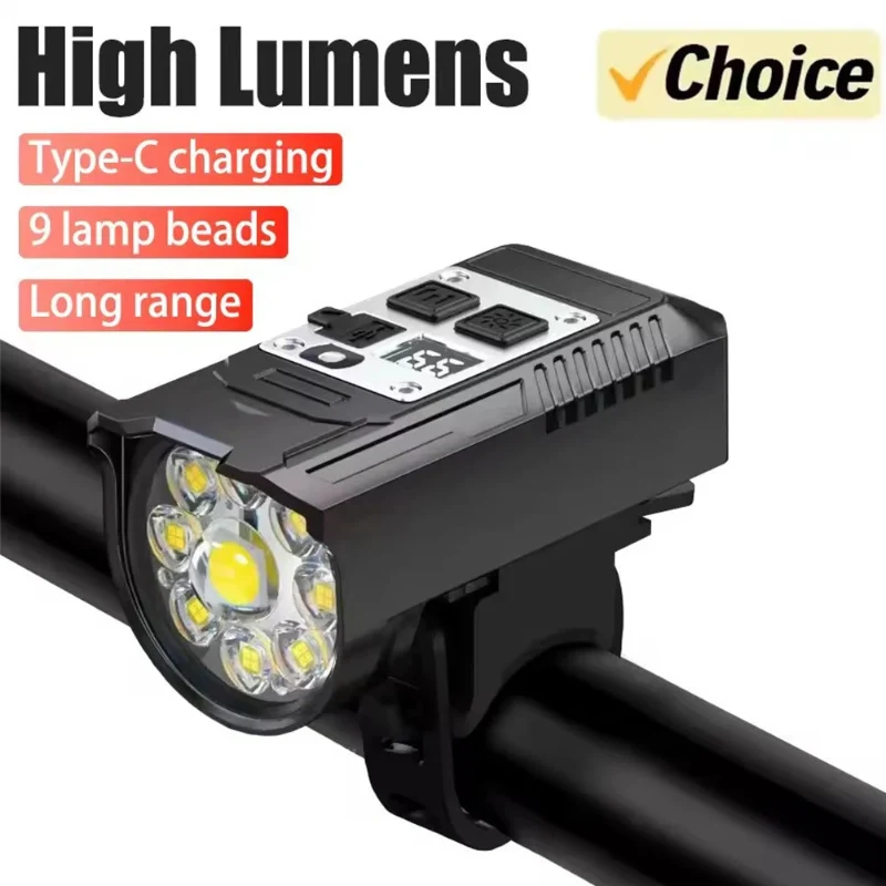 Efficient High Lumens Type-C Bike Light with 9 Lamp Beads for Enhanced Visibility Healthy
