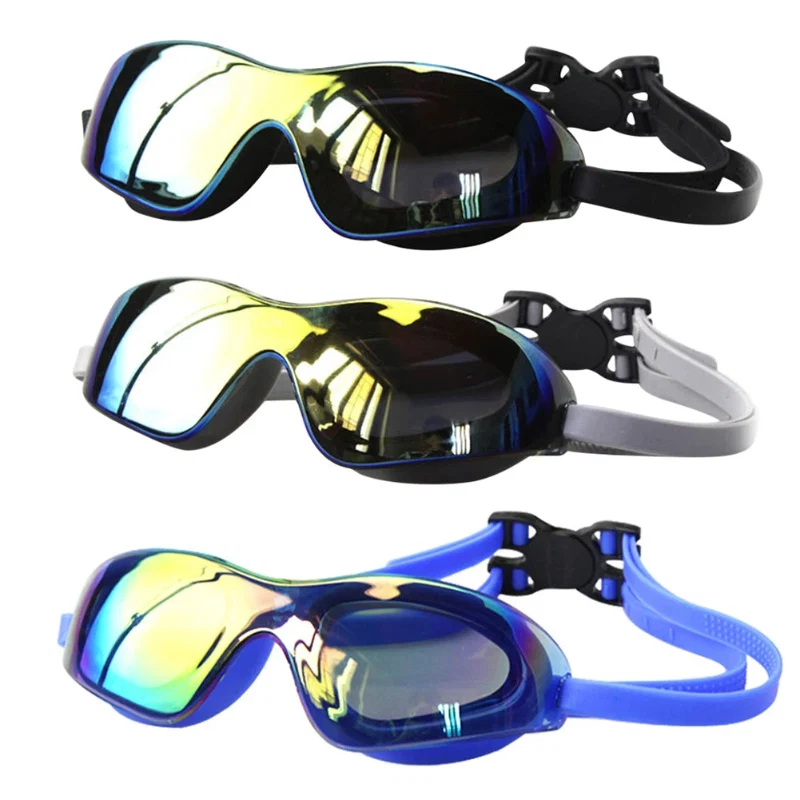 Trendy Sports Swimming Goggles Set with Adjustable Straps Safe