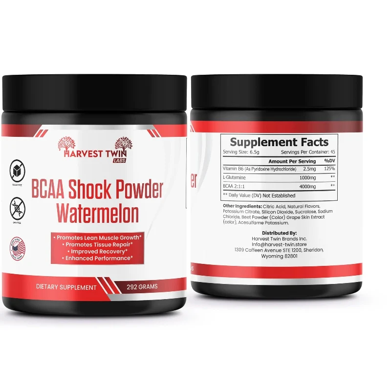 Comfortable Harvest Twin Labs BCAA Shock Powder Watermelon Dietary Supplement 292g Fine Crafted