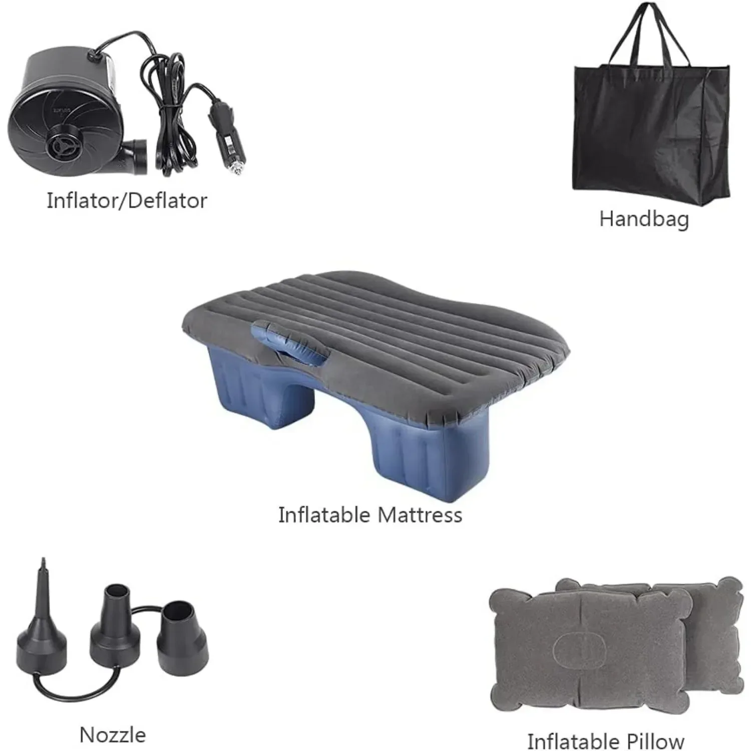 Premium Material Inflatable Car Bed Camping Mattress SUV-Ready Portable Air Couch for Travel Sleeping w 2 Air Pillows Black SPECIFICATIONS Healthy