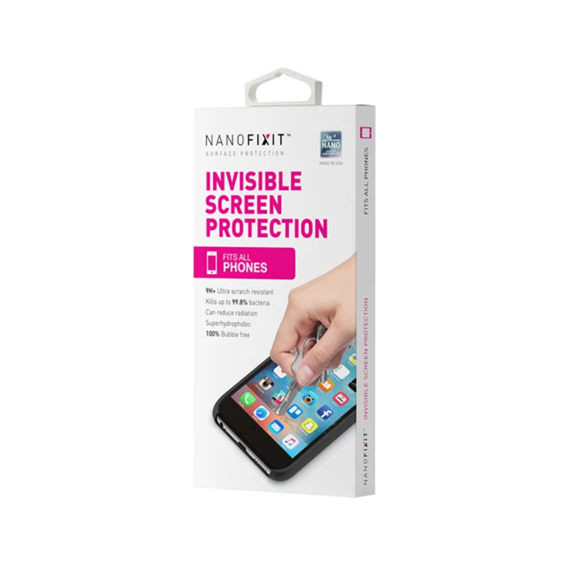 Fine NANOFIXIT Invisible Screen Protection Fits All Phones Antibacterial Shield Safe