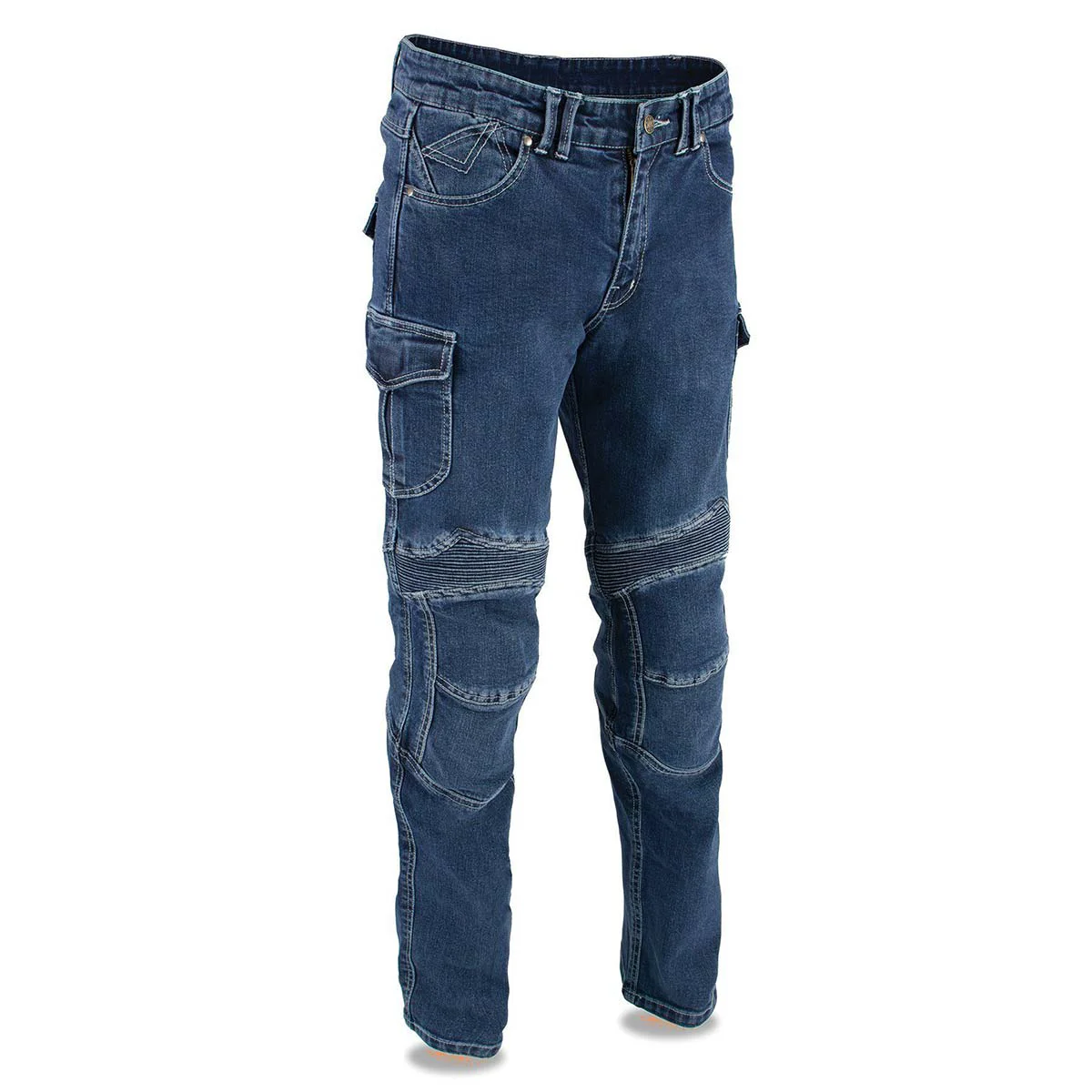 Official Milwaukee Leather MDM5013 Men's Millennium Blue Knee Flex CE Armored Motorcycle Denim Jeans Reinforced w Aramid Fibers Traditional
