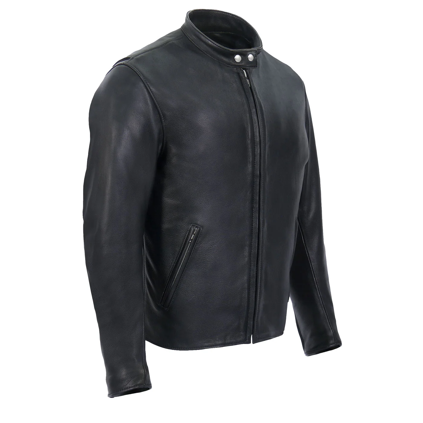 High-End Milwaukee Leather USA MADE MLJKM5006 Men's Black Rumble Premium Leather Motorcycle Jacket Enhanced