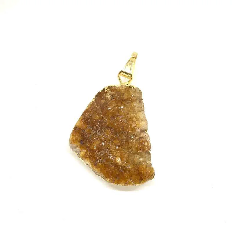 Eco-Friendly Natural stone pendant necklace gold chain Irregular crystal design Healthy