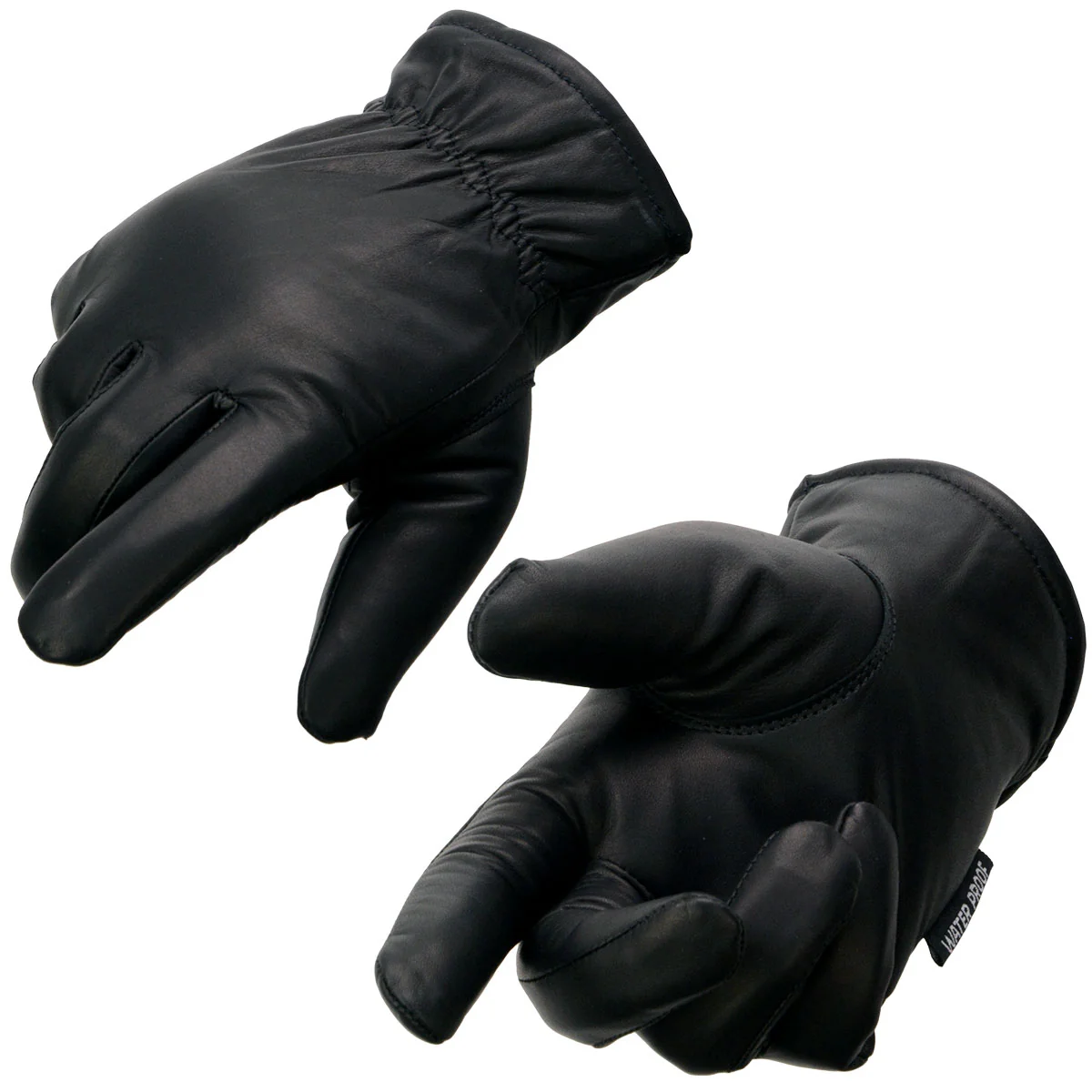 Proven Milwaukee Leather MG7523 Men's Black Leather Waterproof Cruiser Motorcycle Hand Gloves Original Design