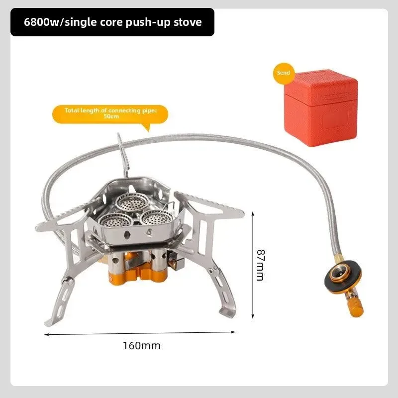 Professional Portable 3-Burner Camping Stove - Windproof Butane Gas Stove with Ignition for Outdoor Cooking High-End