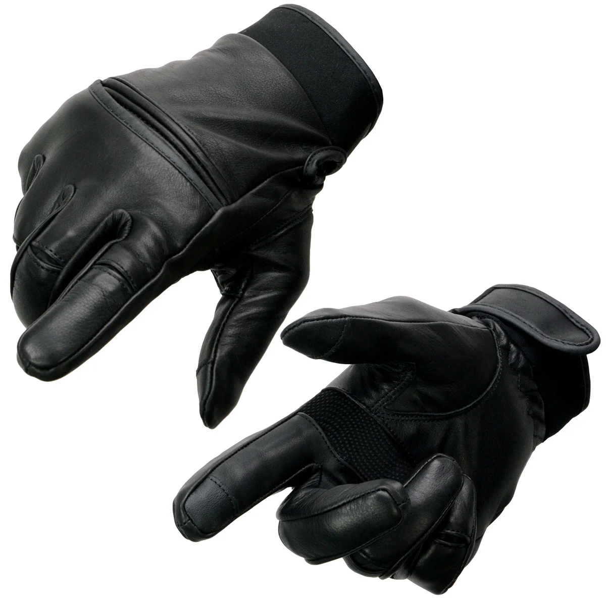 Proven Milwaukee Leather MG7525 Men's Black Leather i-Touch Screen Compatible Gel Palm Motorcycle Hand Gloves W Flex Knuckle Original
