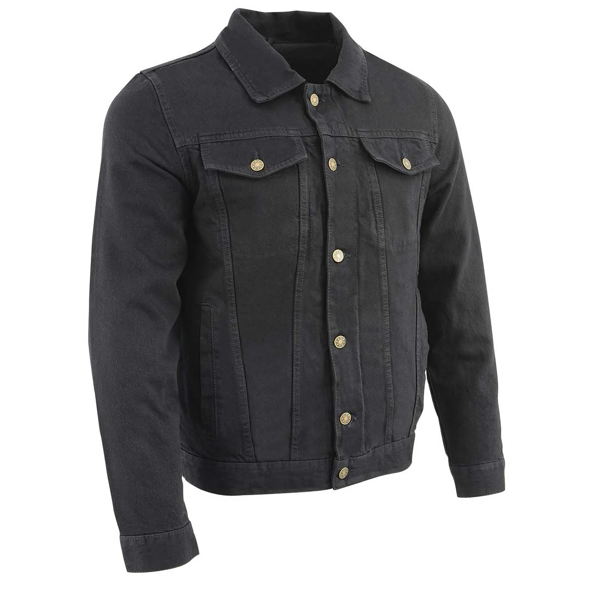 Solid Milwaukee Leather MDM1015 Men's Black Classic Denim Jean Jacket Minimalist