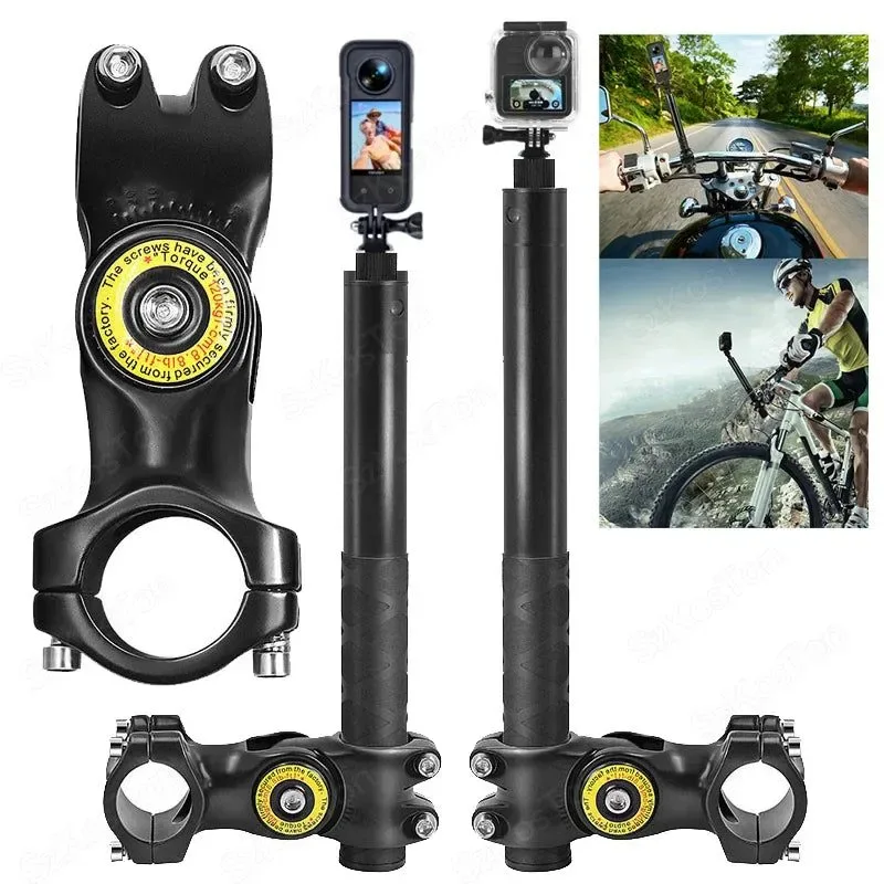 Breathable Universal Motorcycle Bike Handlebar Mount for Action Cameras - Compatible with Insta360 X3 X4 GoPro Hero 8-13 DJI Aluminum Alloy Responsible