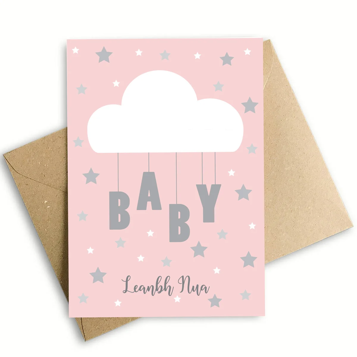 Sophisticated New Baby Pink Greeting Card Dependable