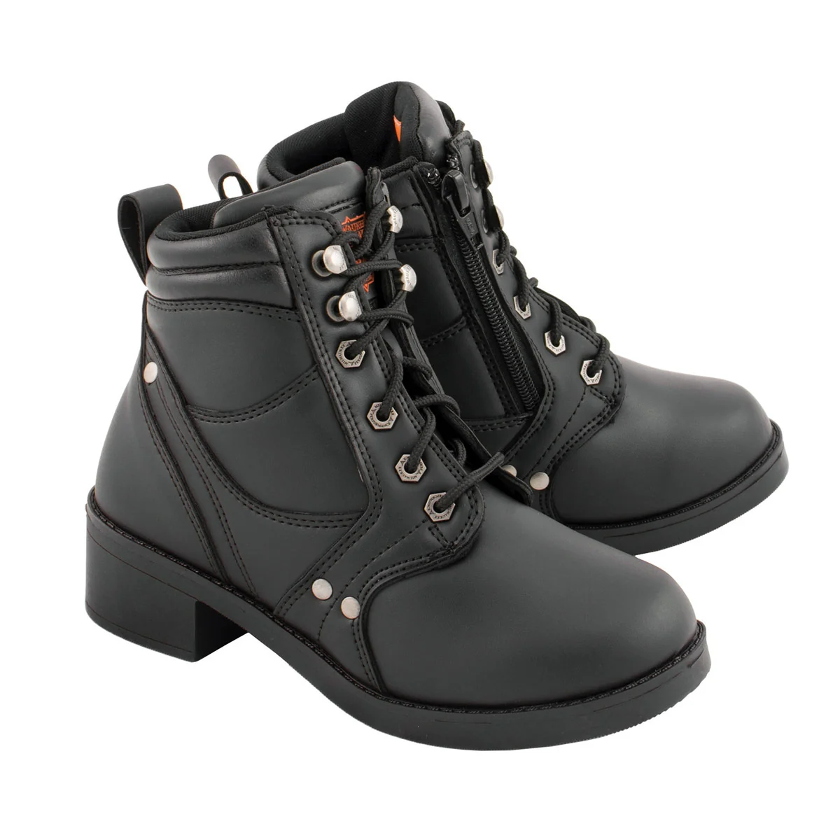 Refined Milwaukee Leather MBK9265 Boys Black Lace-Up Boots with Side Zipper Entry Long-Lasting