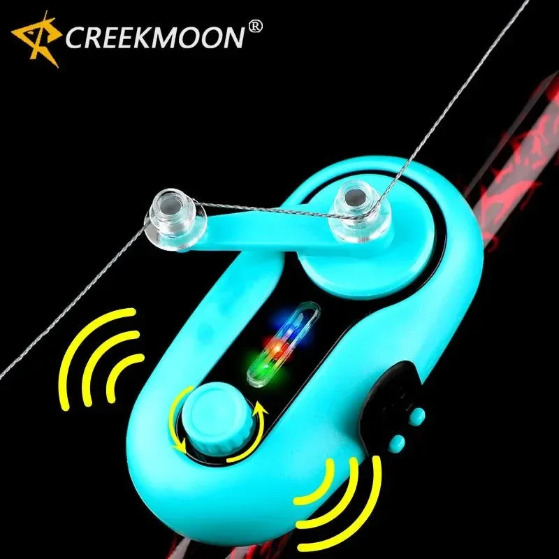 Elite Universal Fishing Bite Alarm with LED Light – Electronic Sound Alert for Sea River Rods Clip-On Design Green