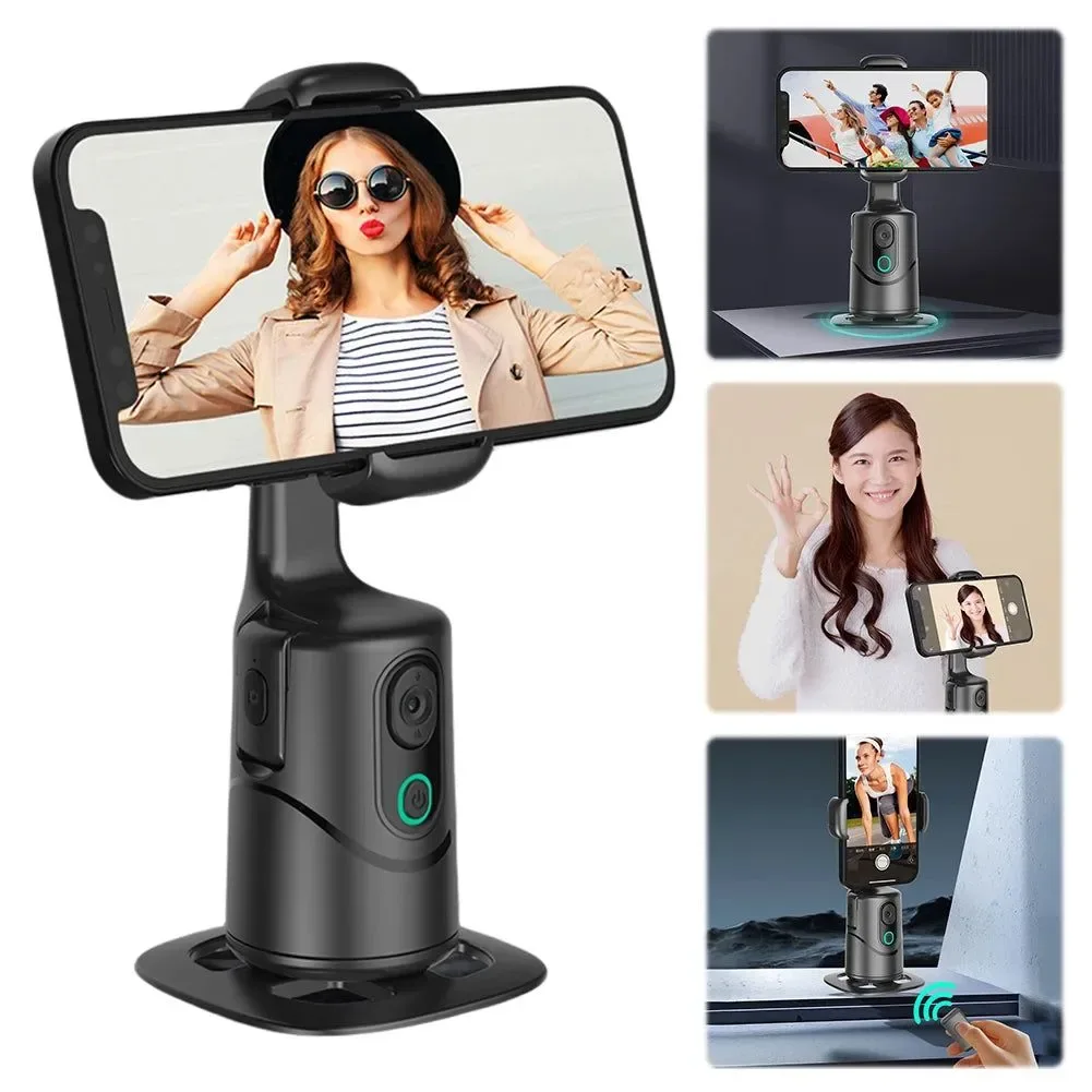 Selected 360° Auto Face Tracking Phone Tripod with Gesture Control Fill Light – Smart Stabilizer for TikTok Live Streaming and Video Recording Safe