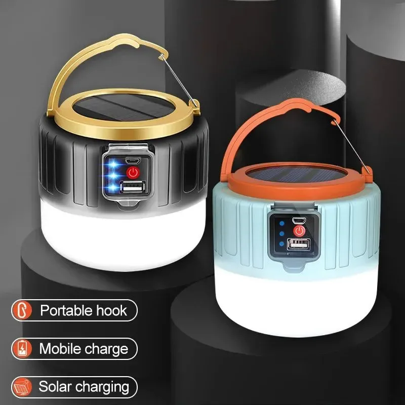 Fine Waterproof Solar LED Camping Light – Rechargeable Portable Tent Lantern Emergency Energy-Saving Lamp High-Quality
