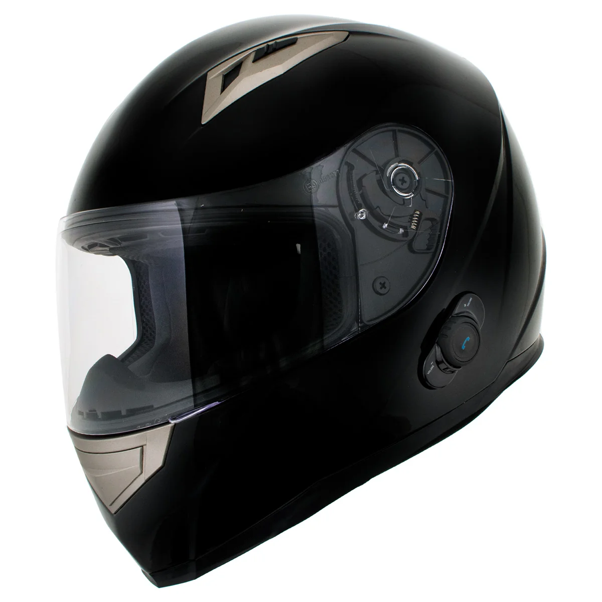 Organic Milwaukee Helmets H500 Flat Black Chit-Chat Black Full Face Motorcycle Helmet with Wireless Communication Enhanced