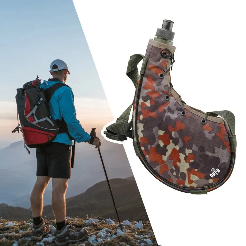 Relaxed 800ml Outdoor Hydration Bottle Portable Sports Water Kettle with Shoulder Strap for Hiking Backpacking Pure