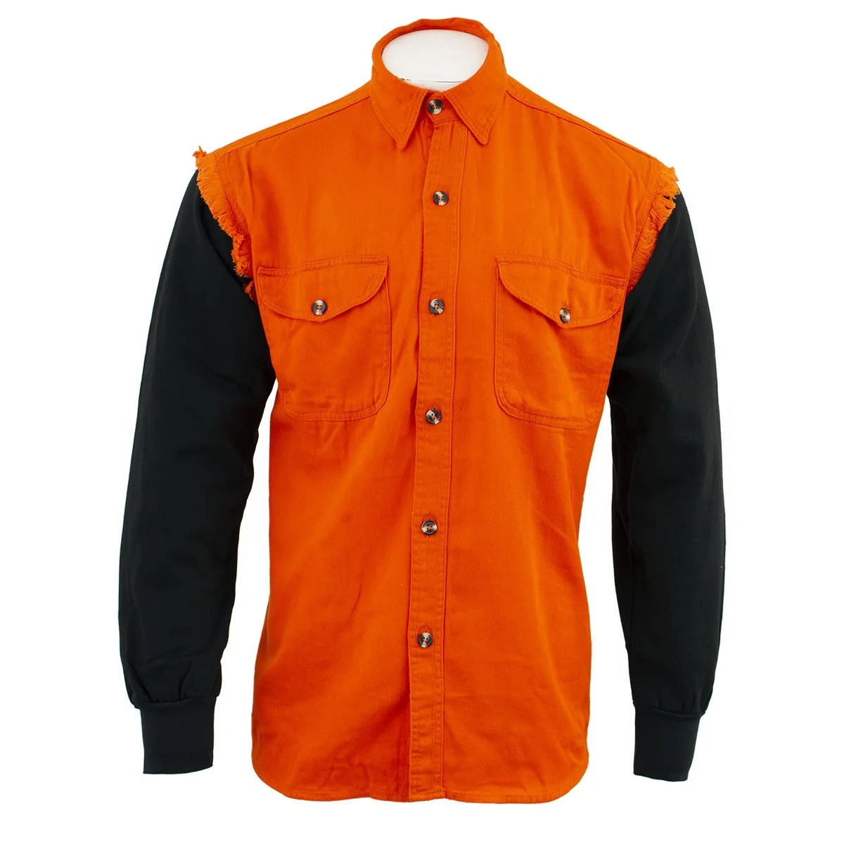 Elegant NexGen DM3333 Men's Orange with Black Long Sleeve Button Down Shirt Next-Generation