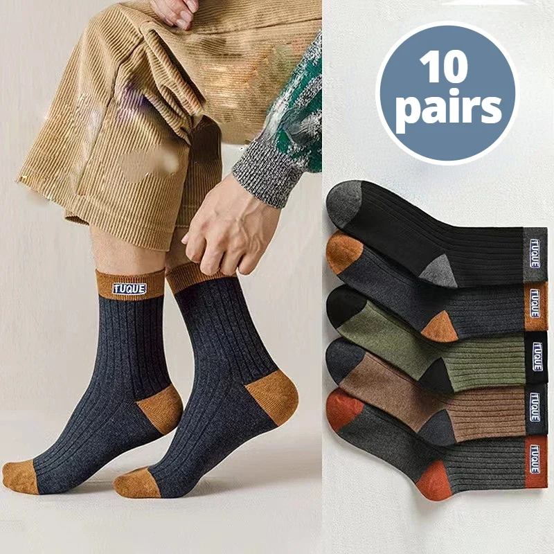 Outstanding Men s Cotton Crew Socks – Comfortable Durable 10-Pair Pack Multi-Color Options Efficient