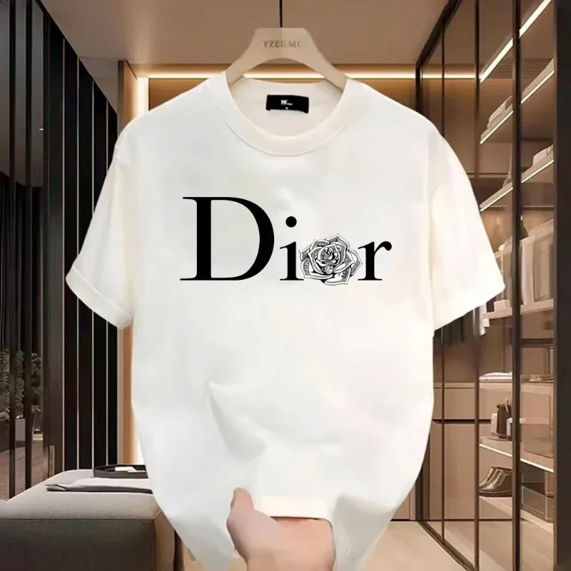 Next-Generation Dior Logo Graphic T-shirt – Stylish Casual Wear for Women Black White Options Verified