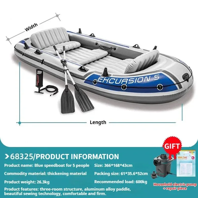 Pure Heavy-Duty 1-3 Person Inflatable Boat Fishing Dinghy with Detachable Seats Foldable Kayak Design Prestigious