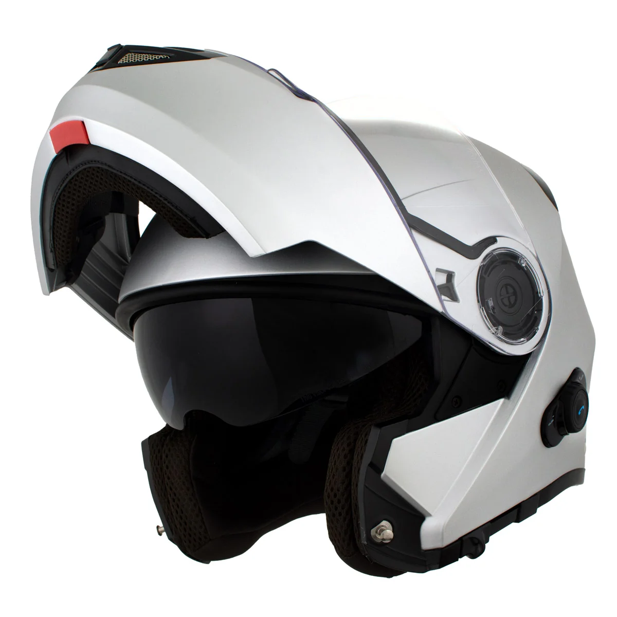 Specialty Milwaukee Helmets H7010 Flat Gray Mayday Modular Full Face Wireless Motorcycle Helmet-Stream Music-Phone Calls Verified