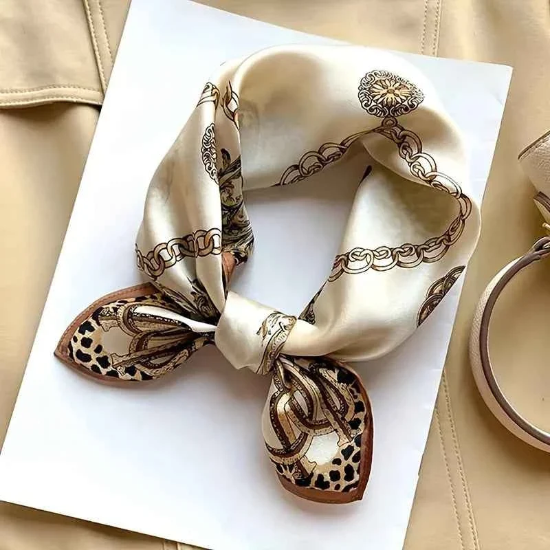 Recyclable Women s Printed Square Hair Scarf for Neck and Bag Styling Clean