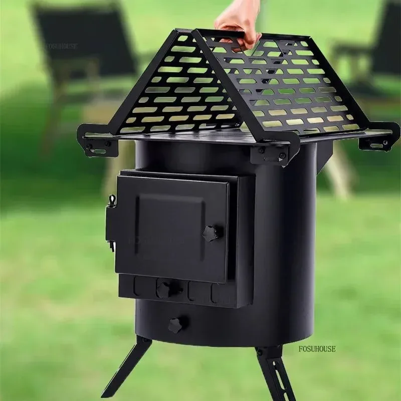 Trusted Mobile Wood Burning Heater Stove for Indoor Outdoor Use - Portable Heating with Cooking Top Pure