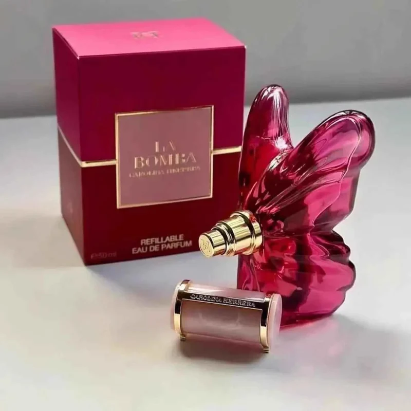 Secure CAROLINA HERRERA LA BOMBA Refillable Eau De Parfum – Pink Butterfly Perfume Bottle Proven