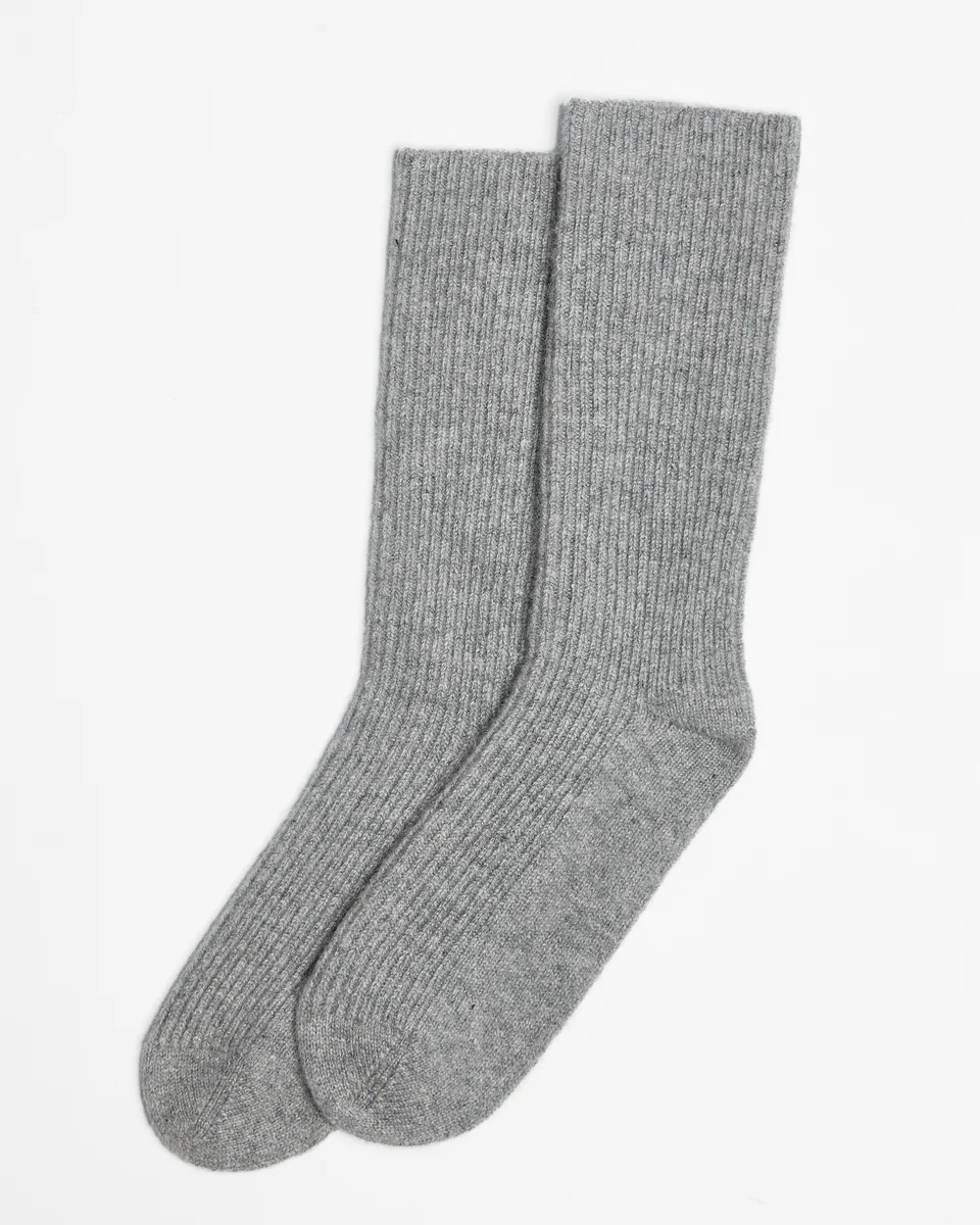 Carefully Designed Foxford Grey Bed Socks Detailed