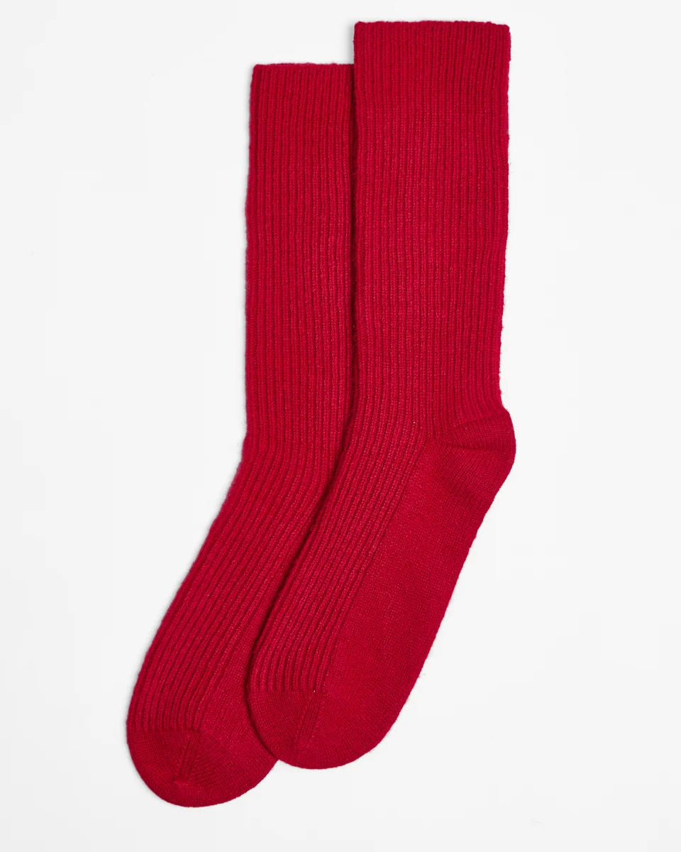 Solid Foxford Red Bed Socks Crafted