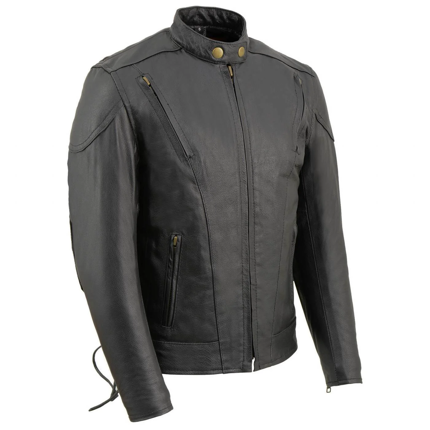 First-Class Milwaukee Leather LKM1900 Boy's Black Leather Side Lace Vented Moto Jacket Consistent