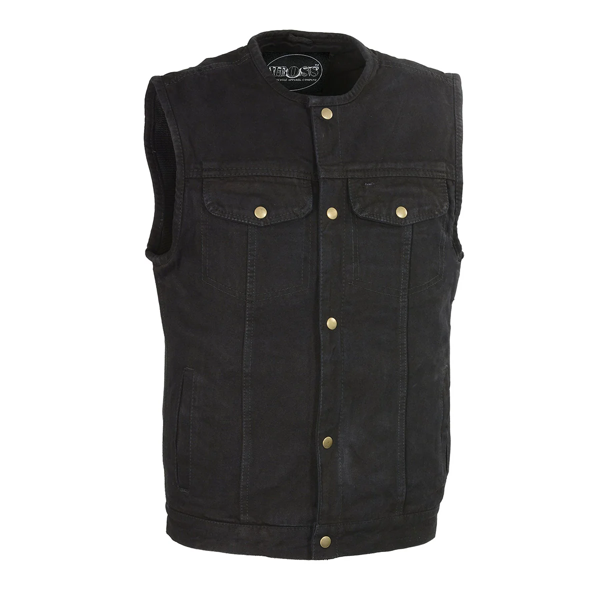 Quality M-Boss Apparel BOS13521 Men's Black Denim Club Style Motorcycle Rider Vest with Conceal Carry Pockets Luxury