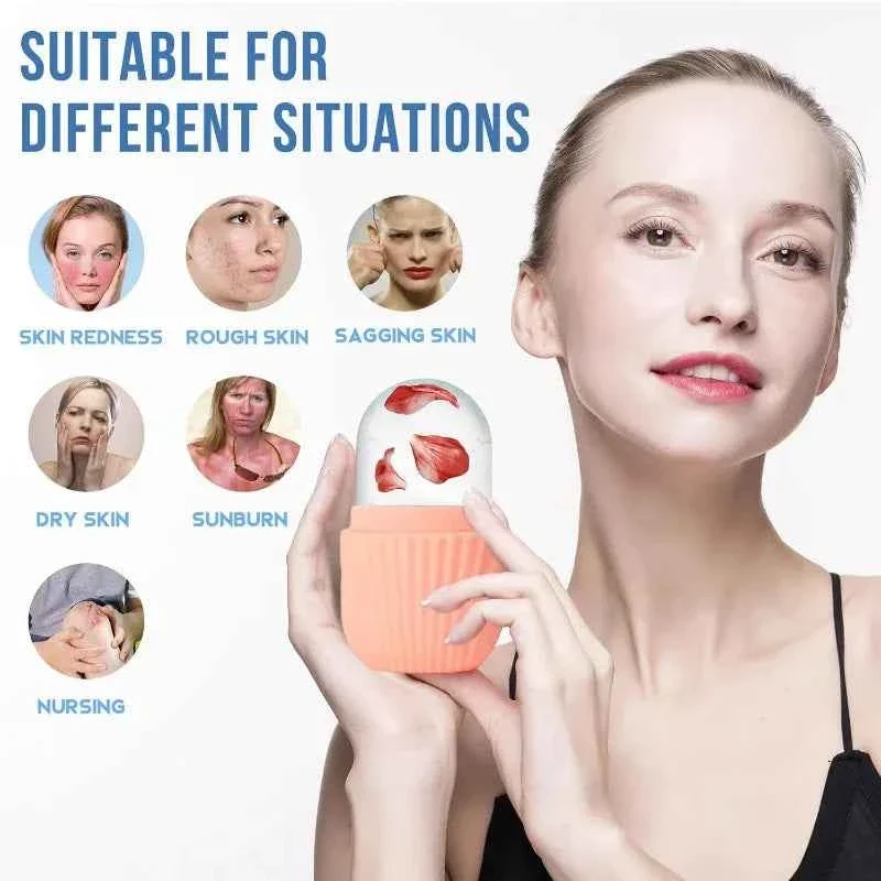 Trendy Ice Face Roller Ice Cube Beauty Massage Tool – Silicone Ice Mold Facial Roller for Eye Puffiness and Skin Care Fine Crafted