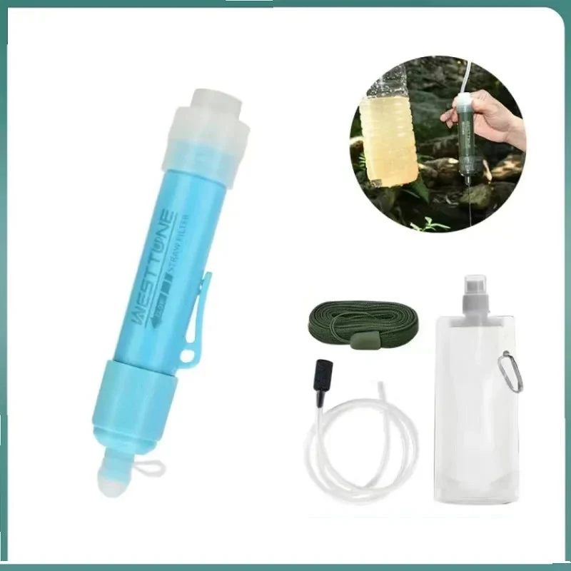 Sustainable Portable Water Filter for Camping Hiking – 0.01 Micron Backpacking Water Purifier with Squeeze Bag Flexible