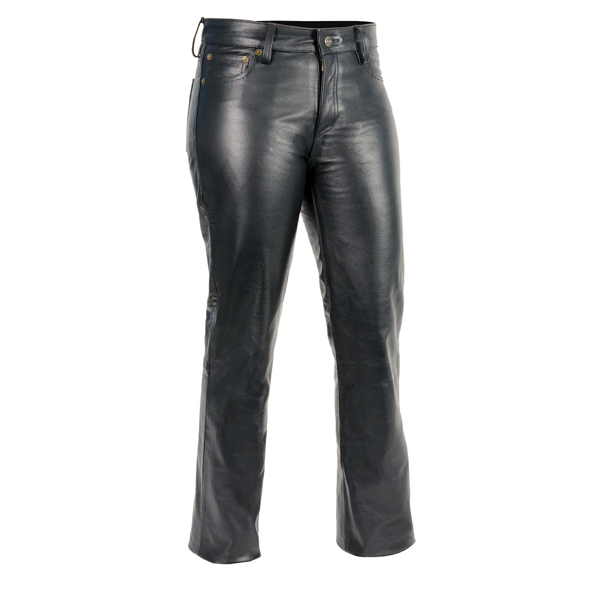 Prestigious M Boss Motorcycle Apparel Pants BOS26501 Women's Classic 5 Pocket Casual Motorcycle Leather Pants Refined